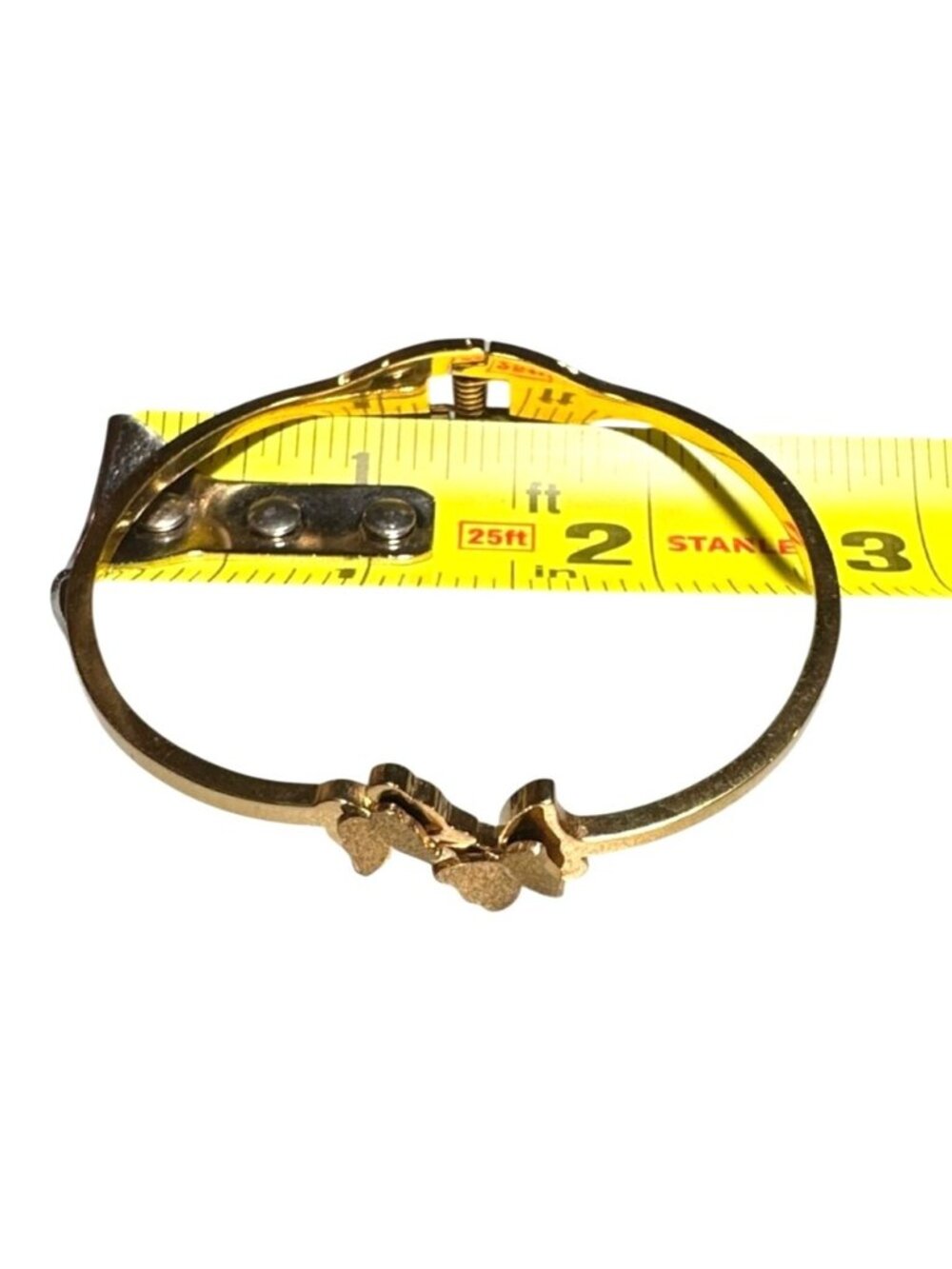 Vintage Butterfly Hinged Cuff Bracelet Gold Tone Womens Costume Jewelry - Picture 5 of 6